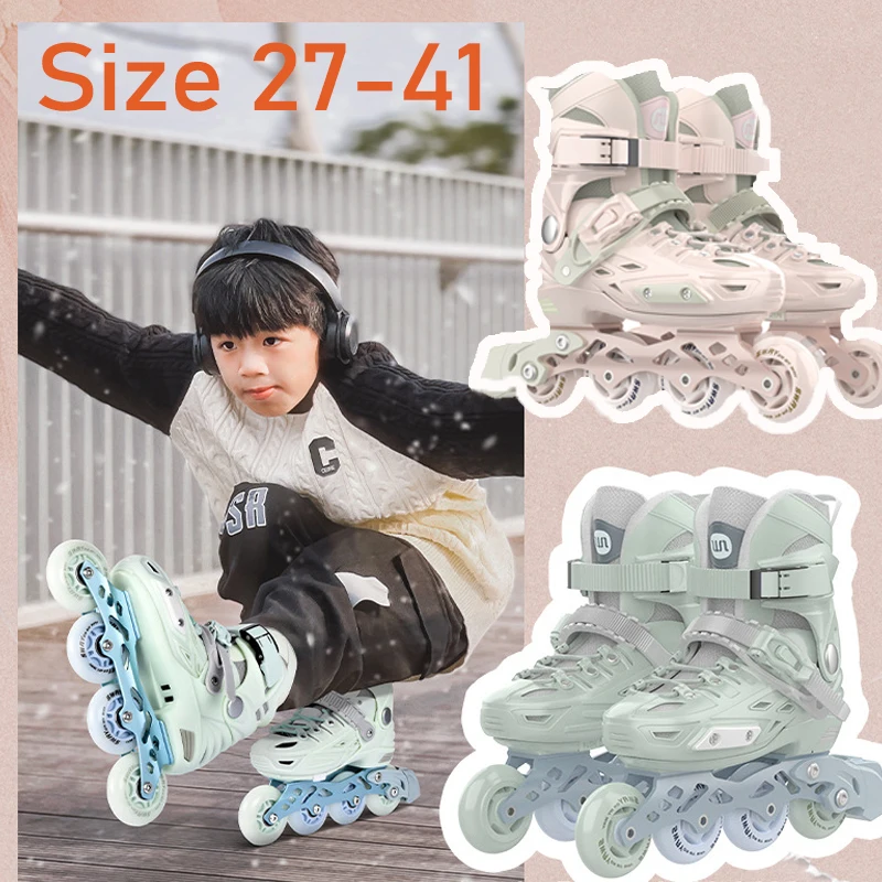 

Size 28 28 29 - 41 Adjustable Inline Speed Skates Shoes Roller Skates Sneakers Skating Girls Boys Roller Skates For Adults Kids