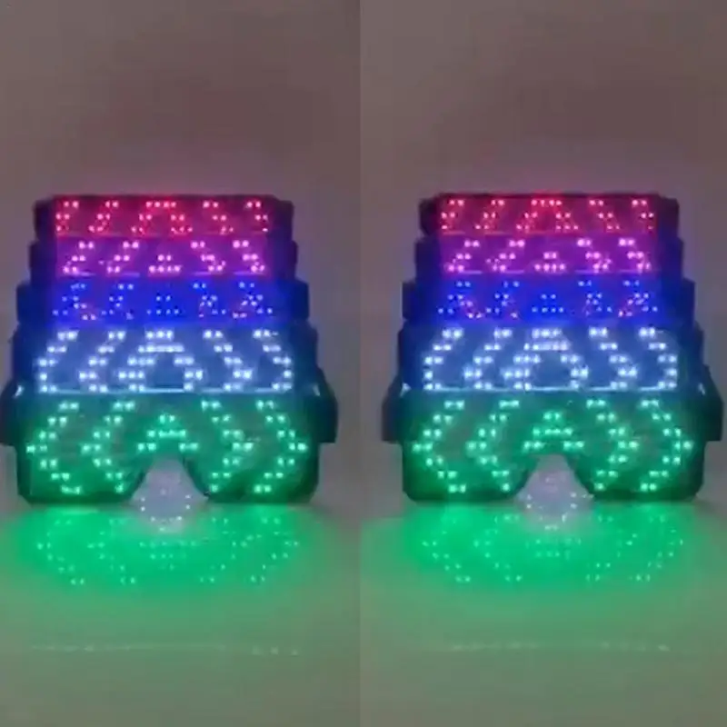 USB Charging LED Lighting Eyeglasses 4 Colors 10 Patterns Luminous Glasses For Halloween Bar KTV