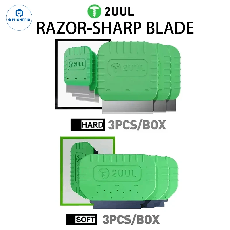 2UUL DA95 DA96 Soft/Hard Razor-Sharp Blade Mobile Phone LCD Screen Dismantling Prying Tool OCA Polarized Shovel Blade Kit