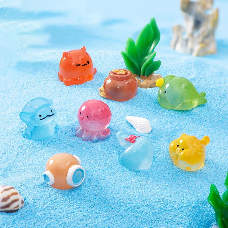 Cute Microlandscape Marine Animals DIY Beach Landscape Fish Tank Aquarium Miniature Ornament Statue Figurines Craft Decorations