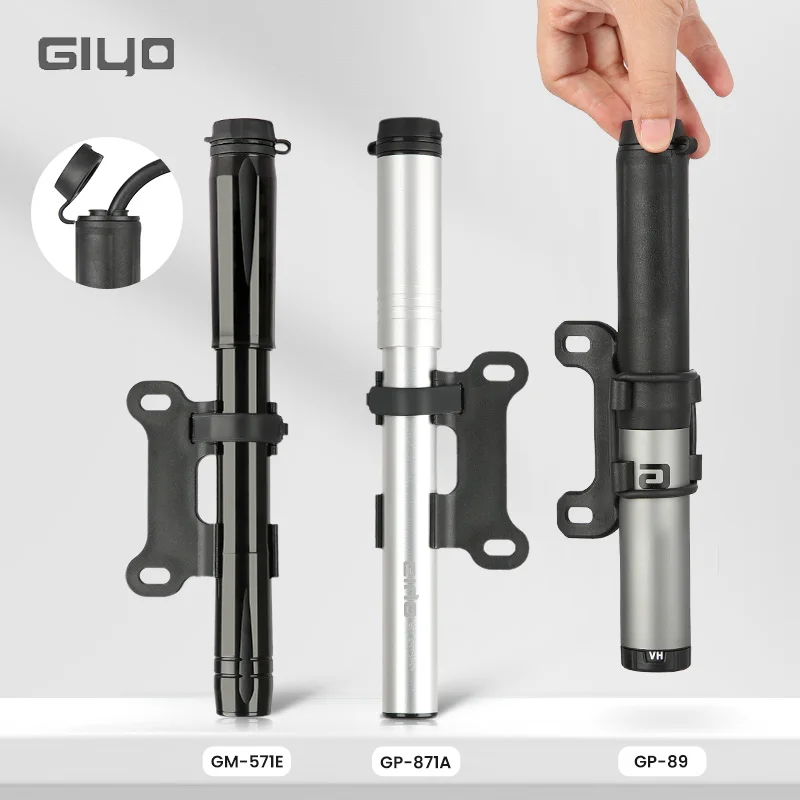 Giyo 120psi Portable Bicycle Pump Hidden Hose Design Mini Bike Tyre Inflator MTB Road Bike Schrader Presta Valve Hand Air Pump