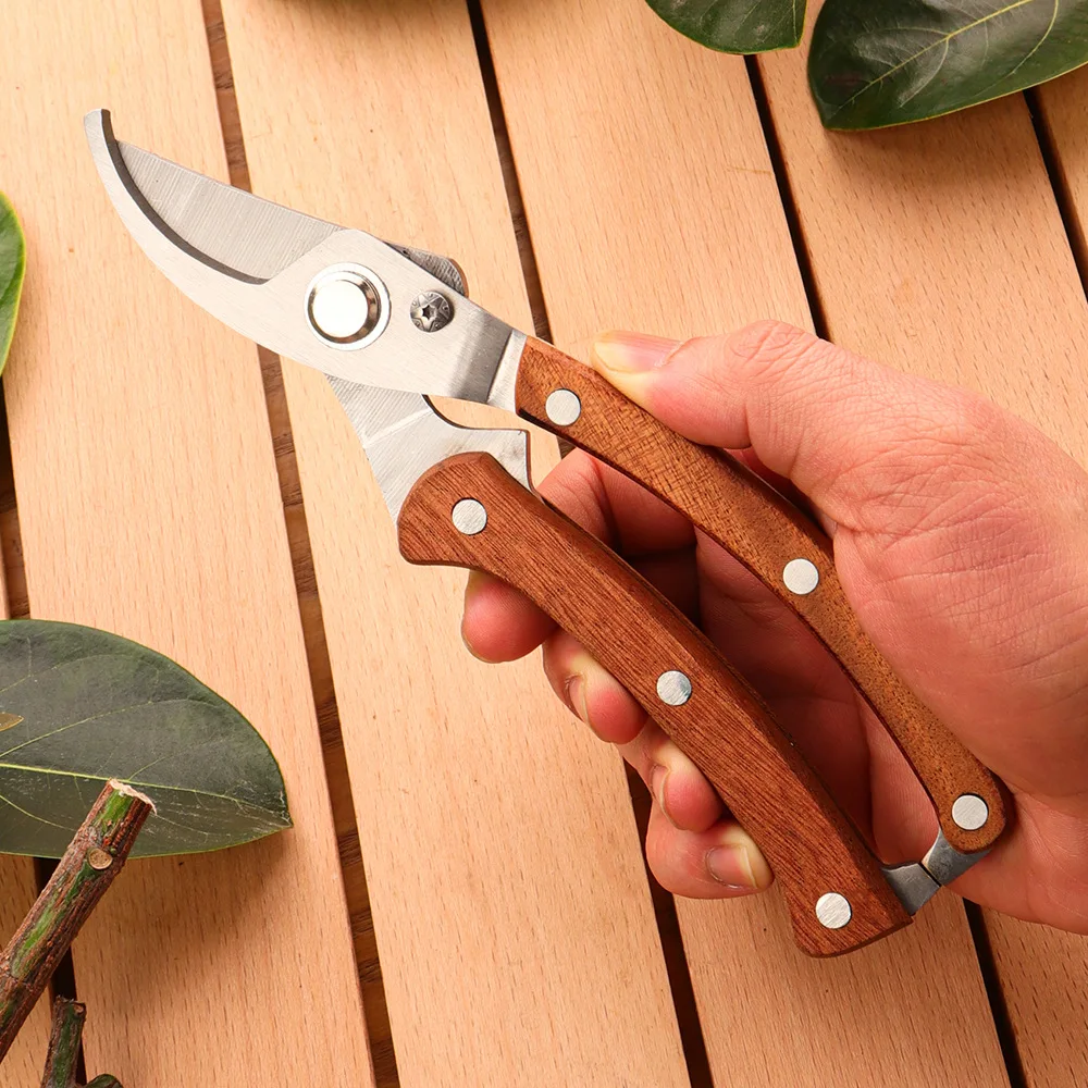 

Spot Non-slip Wooden Handle Pruning Shears Manganese Steel Sharp Thick Branches Branches Gardening Flower Branches