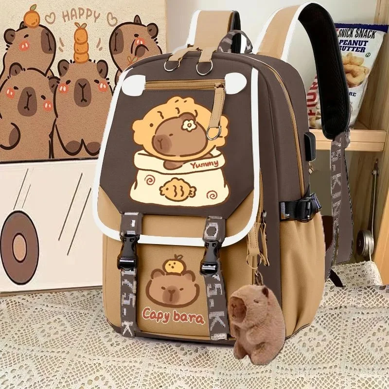 Capybara Backpack Cute Backpack Plush Schoolbag Cartoon Soft Funny Animal Large Capacity Stuffed Unisex Y2K Aesthetic Backpacks