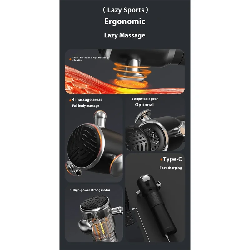 Multifunctional Fascia Relaxer High Frequency Vibration Massager For Full Body Massage, Deep Muscle And Fascia Relaxation