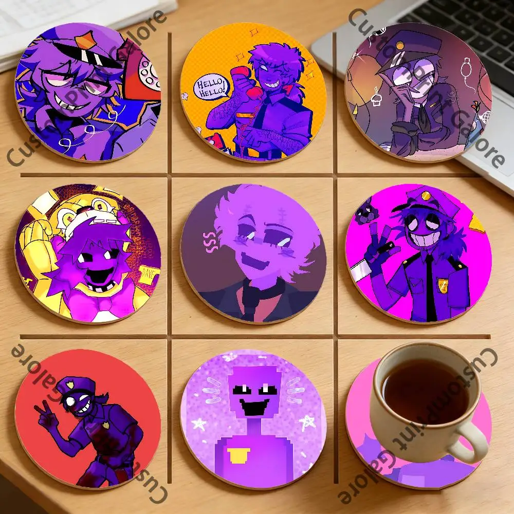 

D-Dave M-Miller William Afton Round Pine Coasters Durable Reusable Beautiful Home Decor Non-Slip Water-Resistant