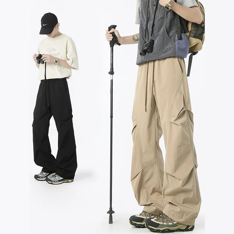 

Мужские повседневные брюки, уличный дизайн, мужские свободные брюки прямого кроя, брюки десантника, таблица размера справочного размера