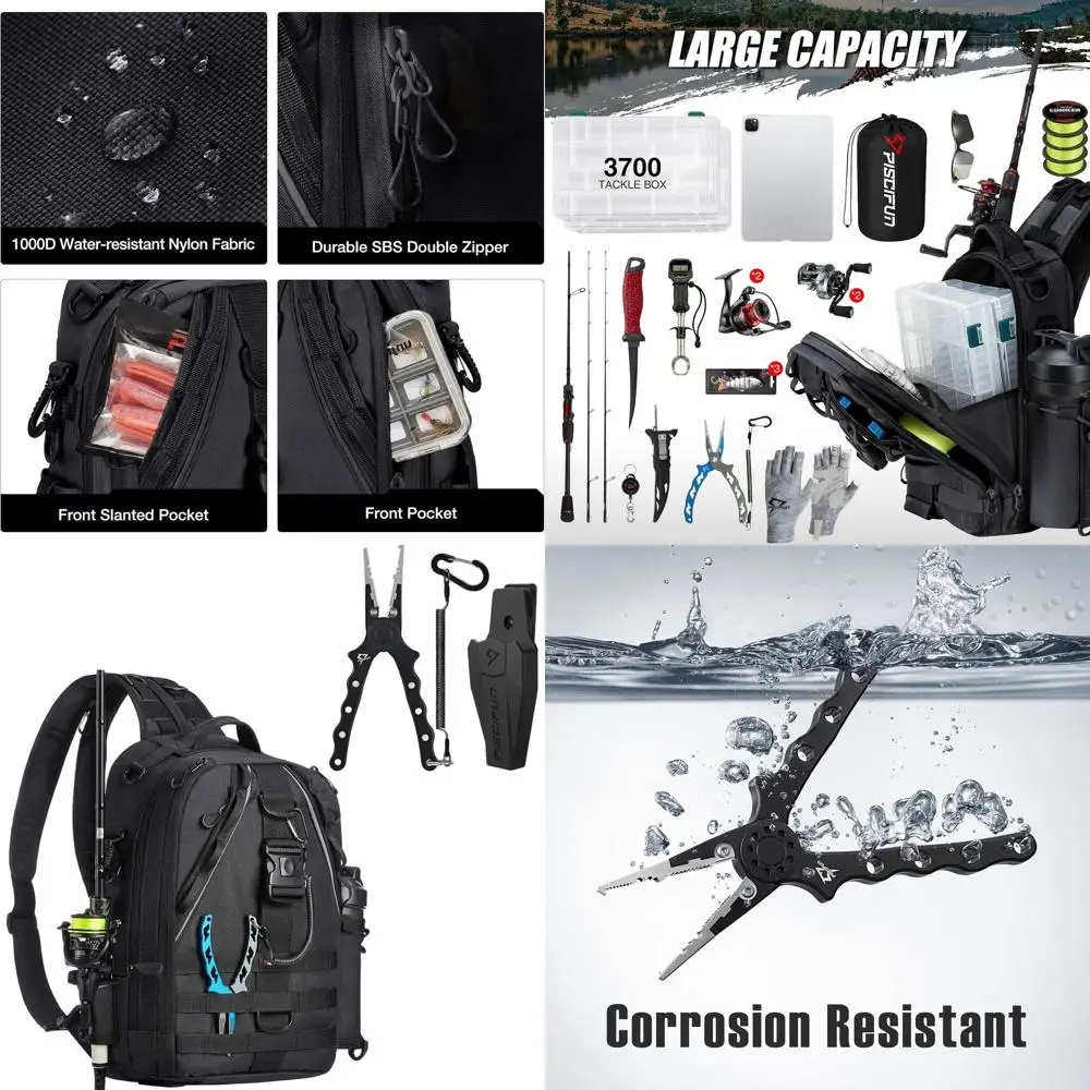 

Fishing Tackle Backpack with Pliers Set