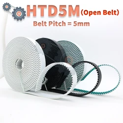 HTD 5M Open Belt PU HTD5M Open Timing Belt Conveyor Belt Polyurethane Belt Steel Belt 5M for CNC 15mm 20mm Belt HTD 5M Open Belt