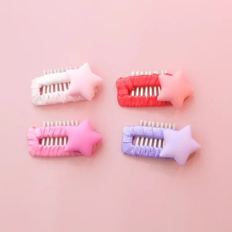 4pcs/set 3.2cm New Handmade Alloy BB Clip Pet Hairpin Five-pointed Star Accessories Long Haired Cat Small Dog Pet Supplies