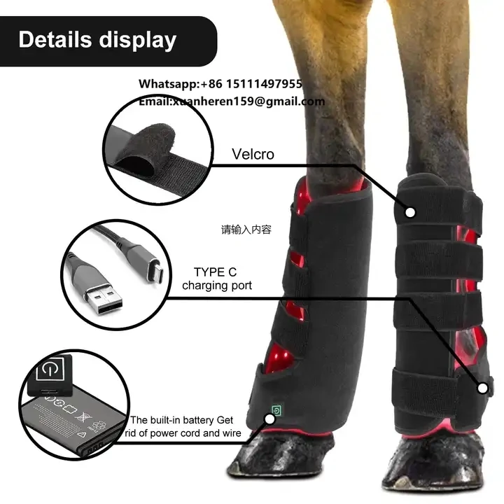 Led Light Therapy Horseware Equine Boot for Horse Injuries Full Red Therapy Pad