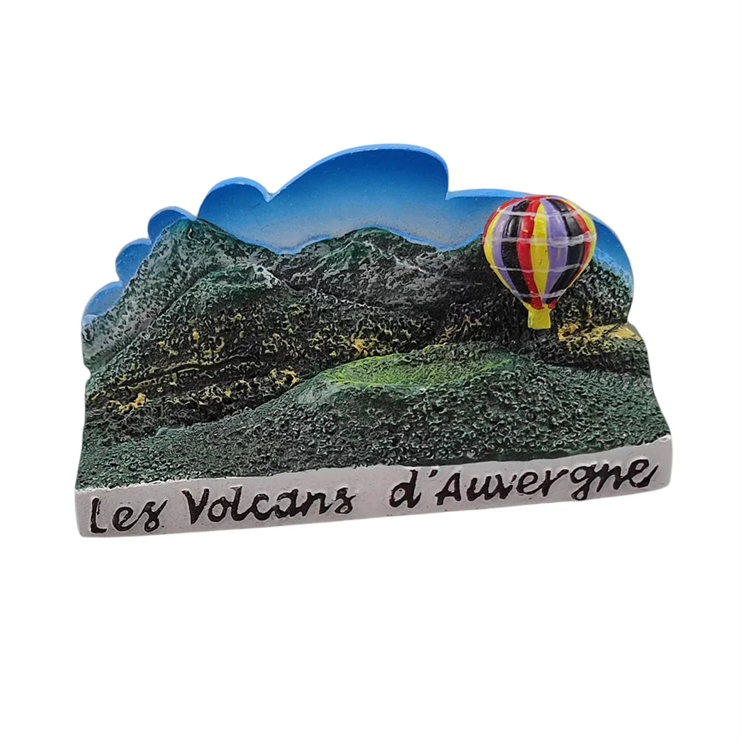 Les Volcans d’Auvergne France 3D Fridge Refrigerator Magnet Souvenir Gift,Resin Handmade Home & Kitchen Decoration Collection