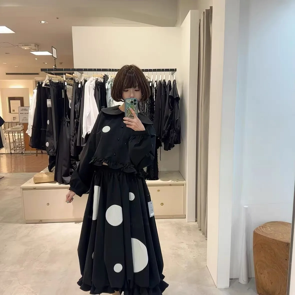 

Kirikomi Doll Collar Shirt Top Mother's Day Greeting Card Design Long Sleeve Commute Style Regular Thickness Female Fashion