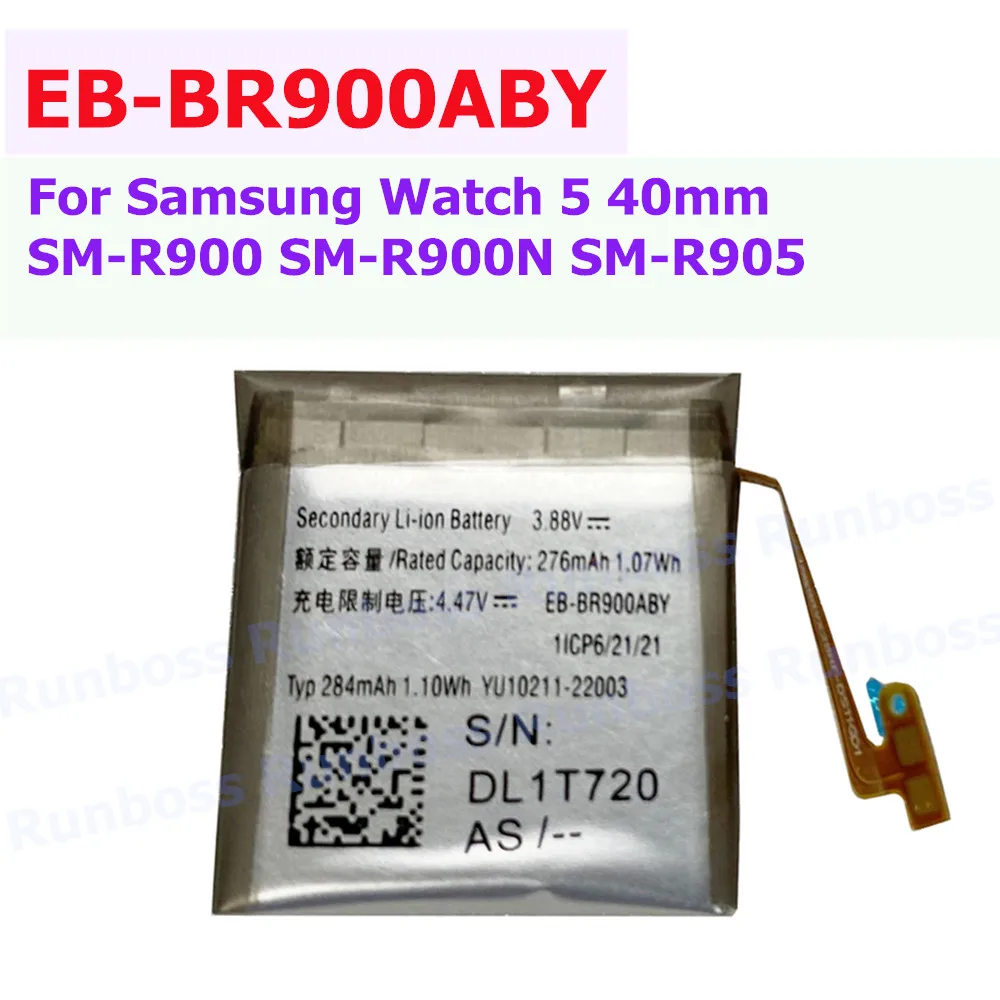 New EB-BR900ABY 276mAh Replacement Battery For Samsung Watch 5 40mm SM-R900 SM-R900N SM-R905 Smart Watch Batteries