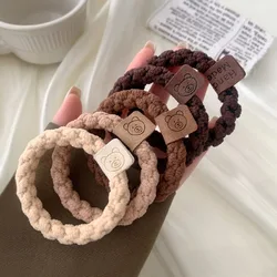 1set women korean Coffee bear hair rubber bands  girls high elastic hair ties for thick hair balck scrunchie knekkie accessories