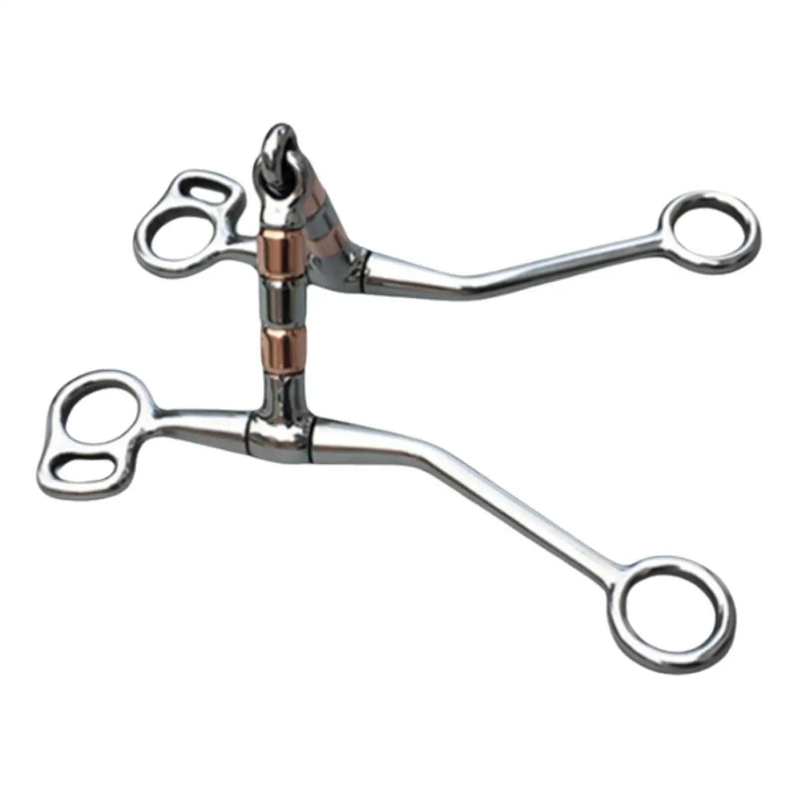 

Stainless Steel Horse Bit Equestrian Supplies with Copper Rollers Rustproof Lightweight Horse Tack Gag Bit for Horse Training