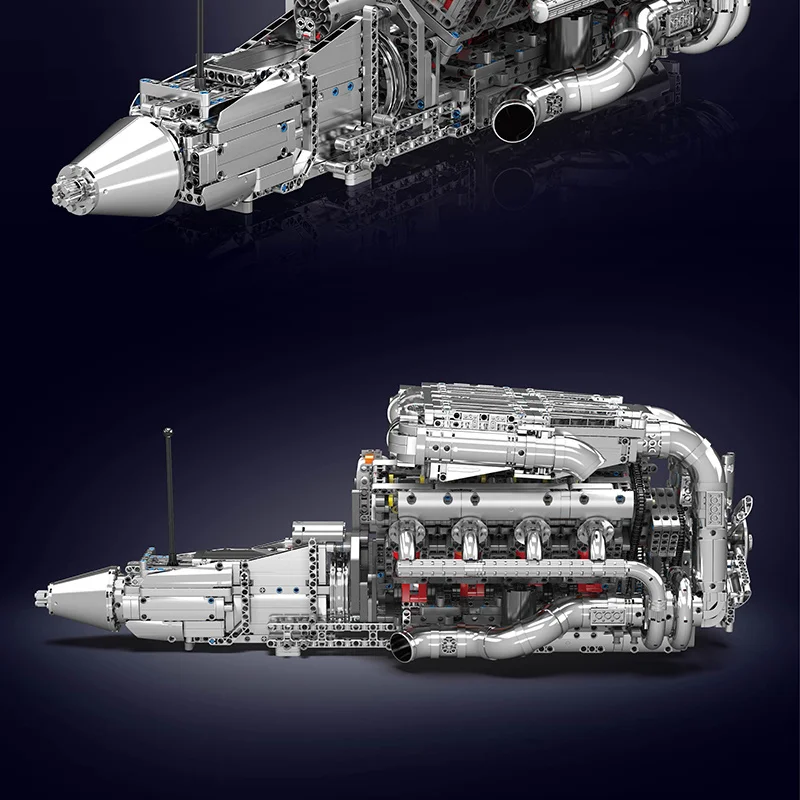 10168 モールドキング 2899ピース V8ツインターボエンジンモデルキット - ブロックセット（バッテリーホルダー＆モーター付き）、大人/子供向けSTEM玩具