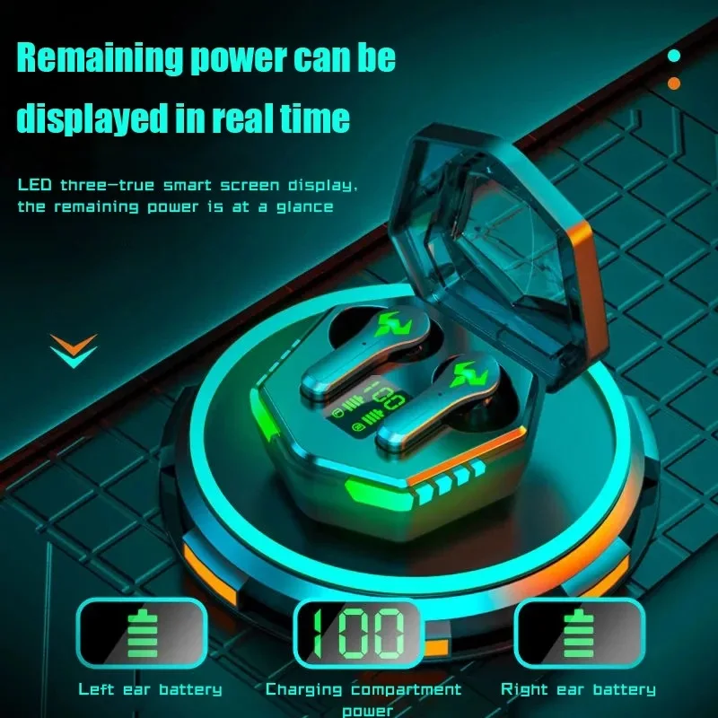 

TESDINE N35 Bluetooth earphones with dual ear digital display and charging compartment for gaming TWS cool gaming Bluetooth