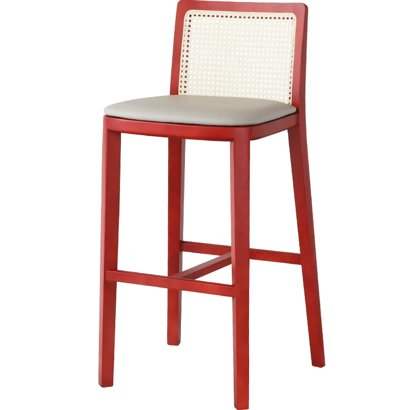 

Nordic solid wood bar chair designer extremely simple modern backrest high chair