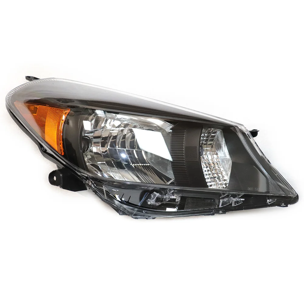 [1 pasang] kiri + kanan PERUMAHAN HITAM Halogen lampu untuk Toyota Yaris / Vitz 2012 2013 2014 Hatchback tahan air