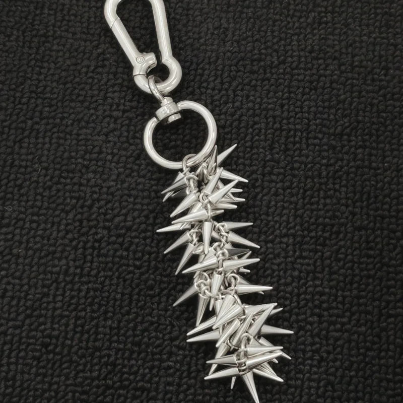 Dark Style High Street Men's and Women's Bag Hanging Accessories Punk Spiky Thorns Pants Chain Car Keychain Accessories