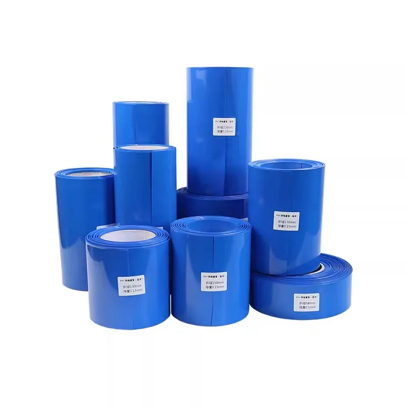 Sourcing Map PVC Schrumpfschlauch – 240 Mm Flach (153 Mm ⌀), 1 M Blau, 300 V, –40 Bis +105°C – Für Batterieverpackungen & DIY-Schutz