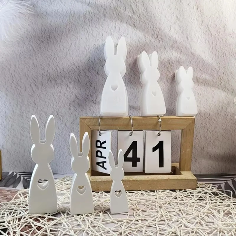 ABAE-อีสเตอร์แม่พิมพ์ซิลิโคนเดสก์ท็อป Rabbitornament แม่พิมพ์ซิลิโคนแม่พิมพ์ซิลิโคนศิลปะหัตถกรรมเครื่องมือ Non-Stick แม่พิมพ์ซิลิโคน