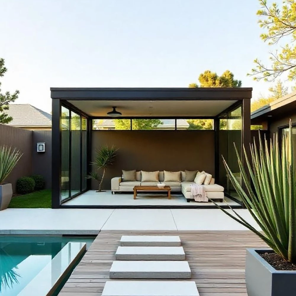 Outdoor Adjustable Simple Aluminum Pergola Retractable Louvered Roof with Garden Pavilion 3x3 3x4 4x3 Customised Sizes Pergolas