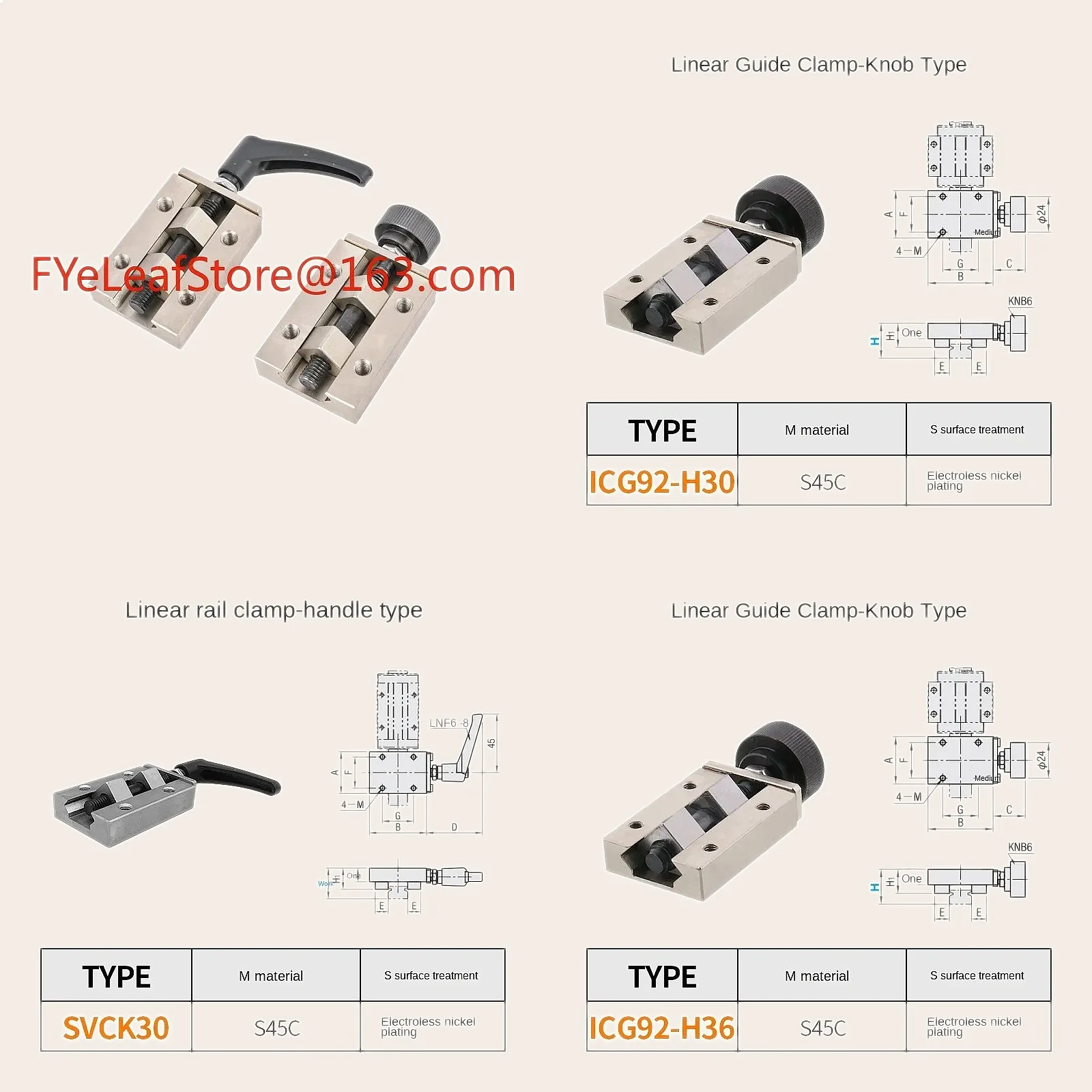Linear Guide Fixture ICG92-H ICG91-H SVCK SVCN24-42 for CNC Machine Parts