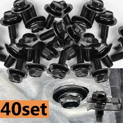 Car Body Bolts & U-nut Clips M6 Engine Cover Undertray Splash Shield Guard Bumper Fender Liner Retainer Fastener Rivet Screws