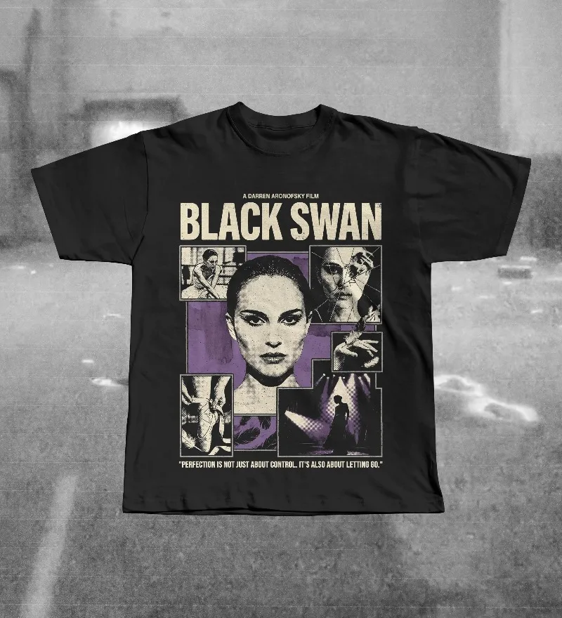 Camiseta con diseño gráfico de la película Black Swan 2010, camiseta de la película de terror sobre ballet de Nina Sayers, camiseta de algodón unisex popular para las cuatro estaciones.