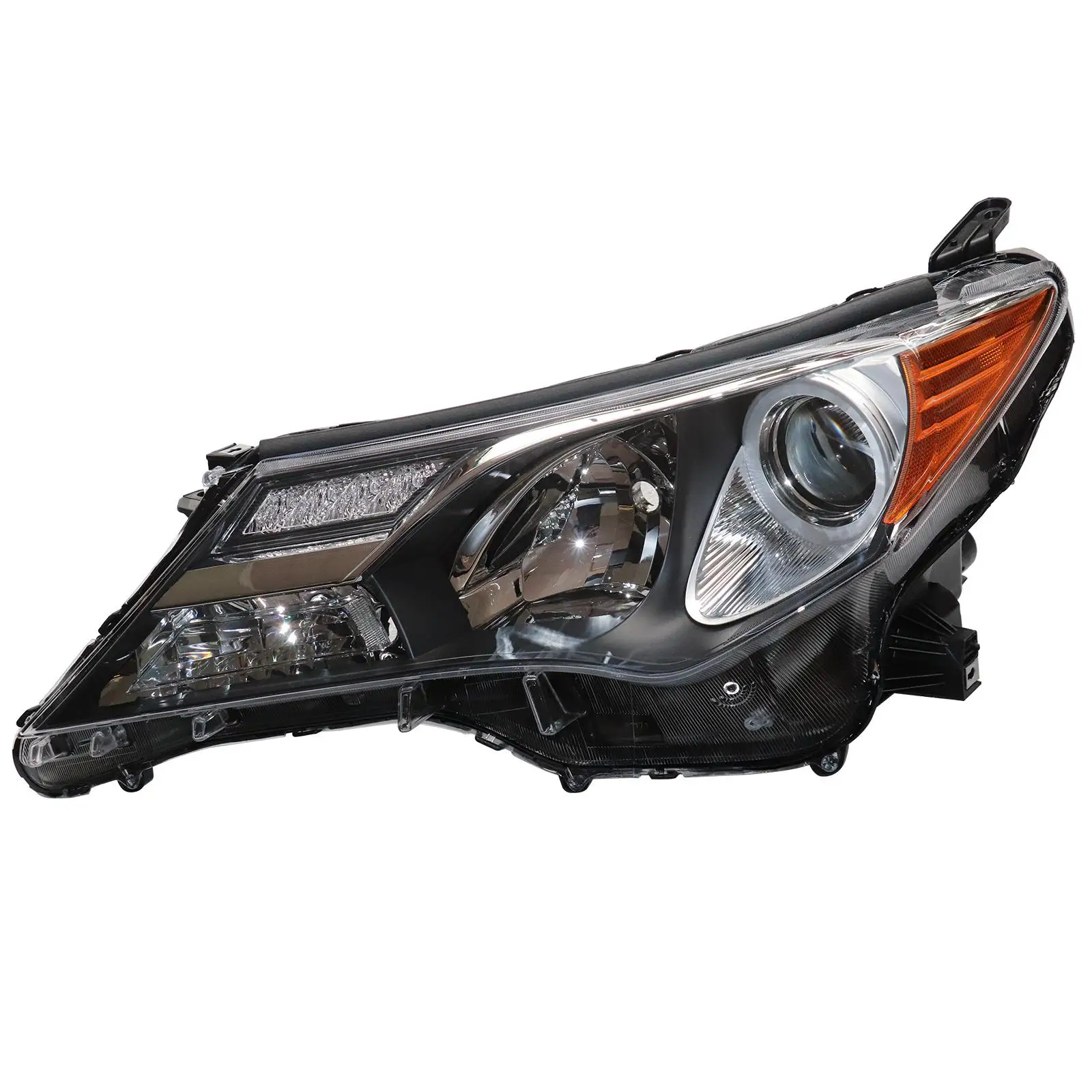 Headlight Chrome Housing Headlamp Left Diver Side For Toyota Rav-4 2013 2014 2015 Driver Side Clear Lens