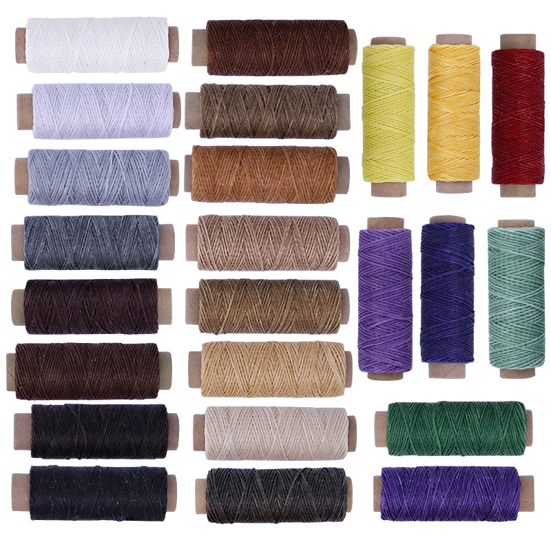 24 Colors Waxed Thread Set for Leather Sewing And Bookbinding - Hand Stitching Thread Pack Ideal for Crafting And DIY Projects