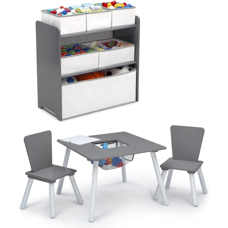 

Children 4-Piece Toddler Playroom Set, Grey/White