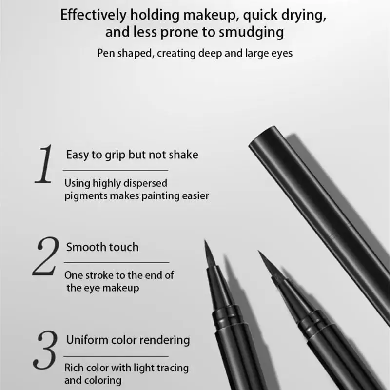 1/2/3PCS Small Gold Pen Quick-drying Eyeliner Waterproof Long-lasting Eyeliner Black/Brown Eyes Makeup Liquid Eyeliner Pencil 