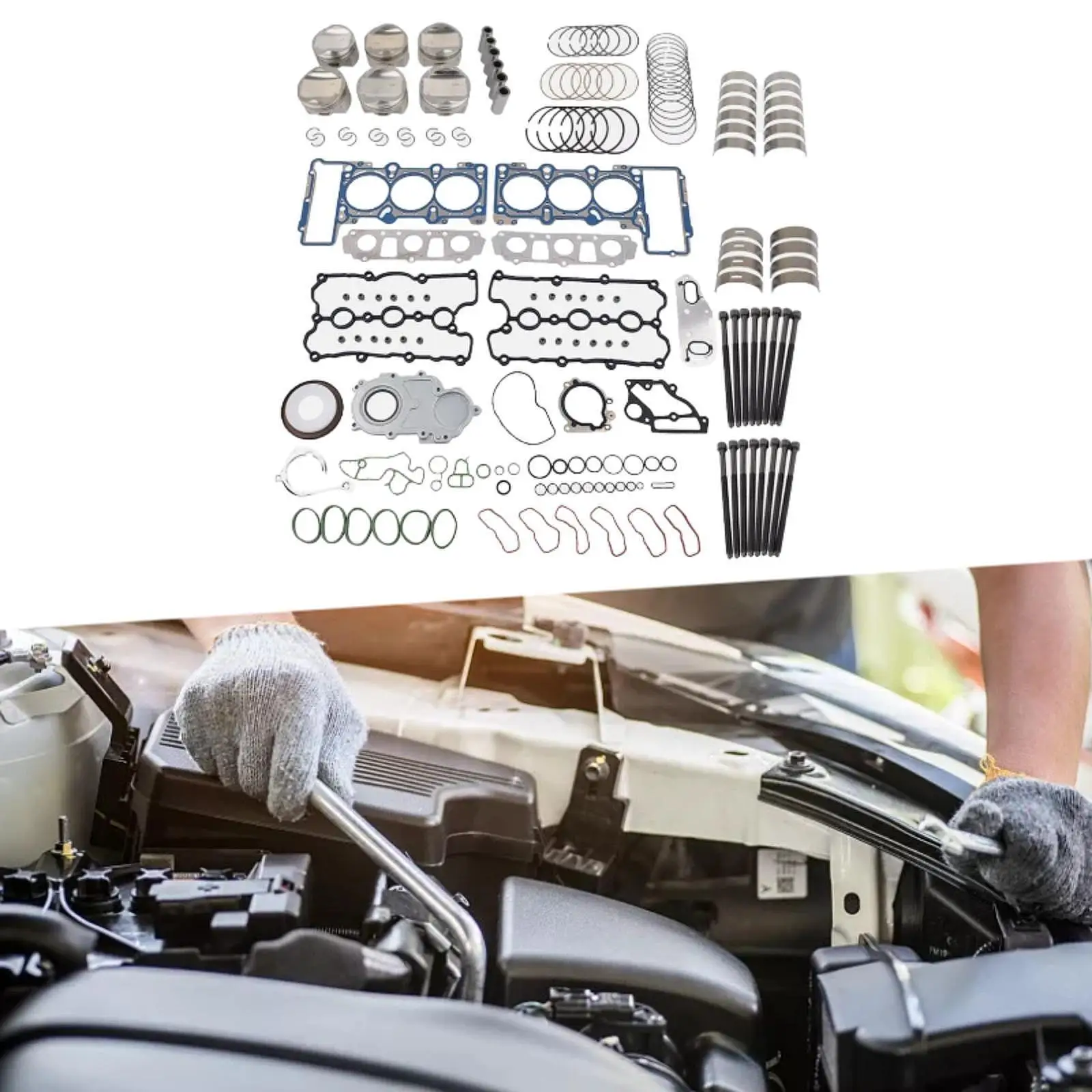 Engine Rebuild Kit 06E 105 561 Ab 06E 198 151 Q 06E 105 591 Ab High Performance Replace Parts for Audi A4 A5 A6 A7 A8 Q5 Q7