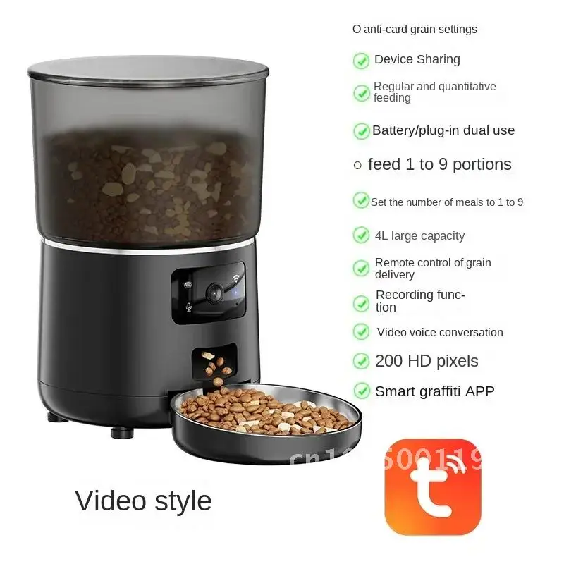 dog automatic feeder graffiti APP remote intelligent feeding monitoring feeding video voice and Pet WIFI cat machine