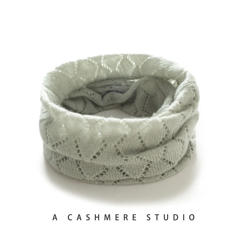 100% Cashmere Knit Accessories Winter New Women Solid Soft Warm Tube Scarves Neck Warmth Scarf Ladies Outdoor O Ring Scarf Girl