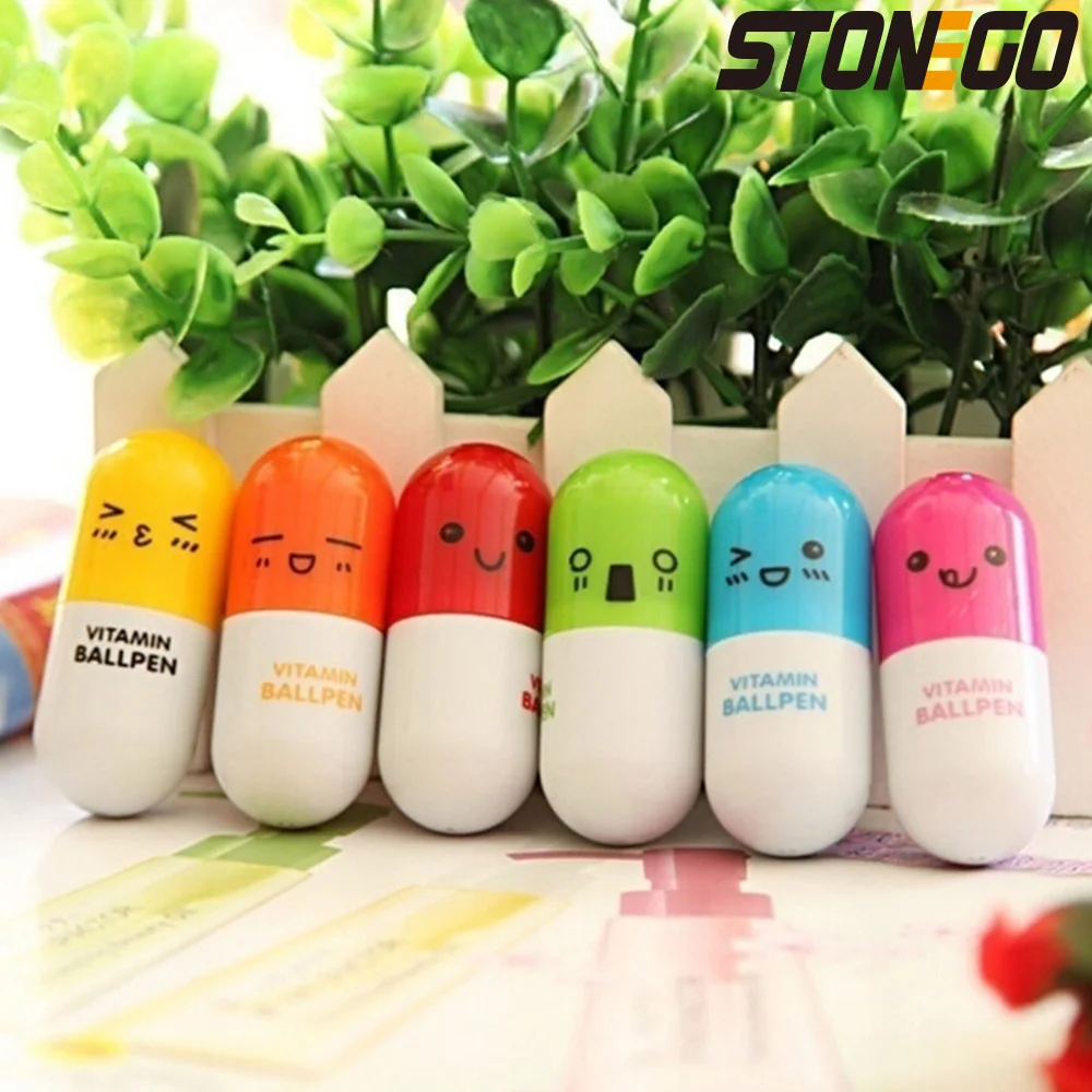 Cute Smiling Face Ballpoint Pen Capsule Telescopic Design High Quality Writing Instrument for Office School Gift