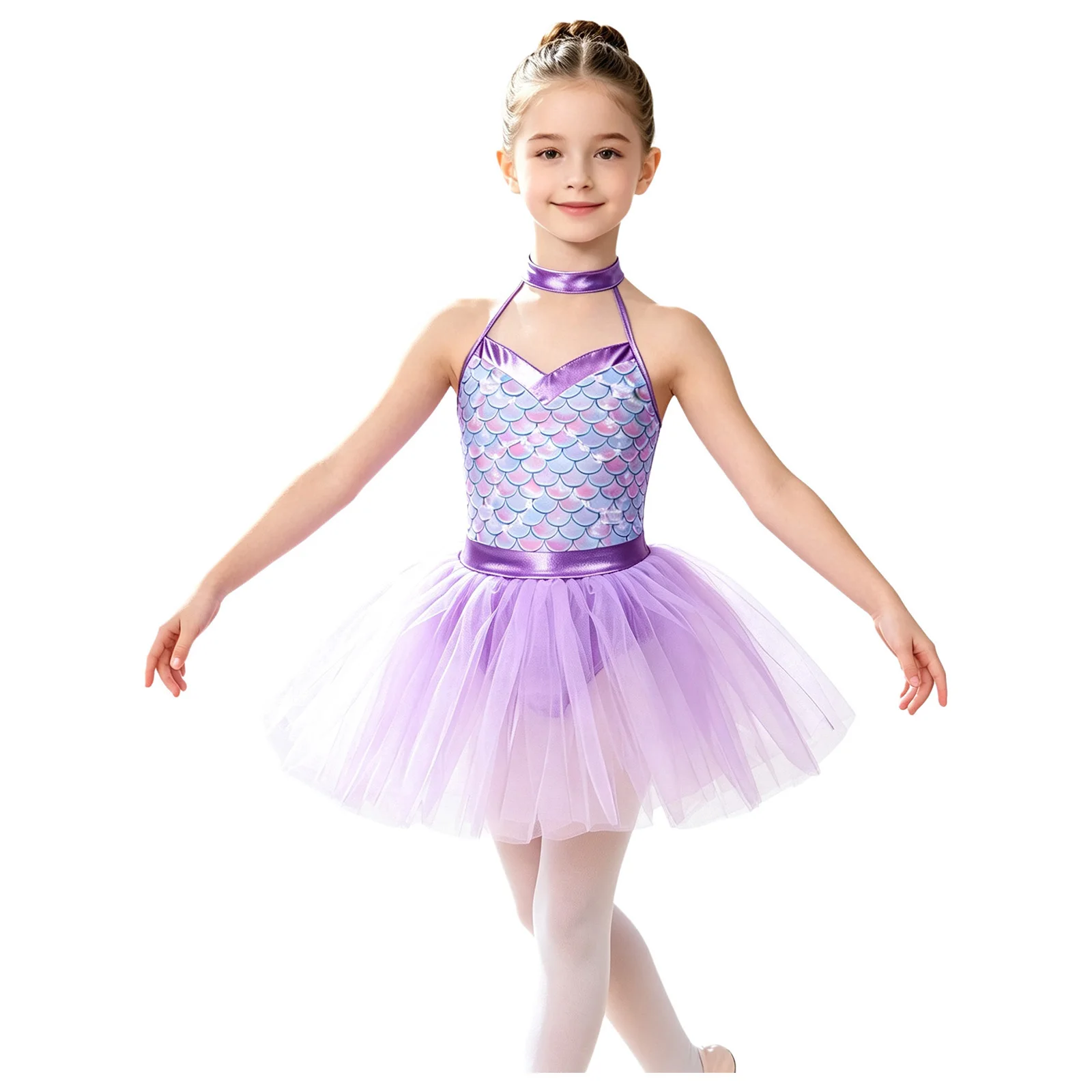 Glänzendes Metallic-Ballett-Tutu-Kleid für Mädchen mit Tier- und Leopardenmuster für Tanzwettbewerbe und Aufführungen – Detail 13