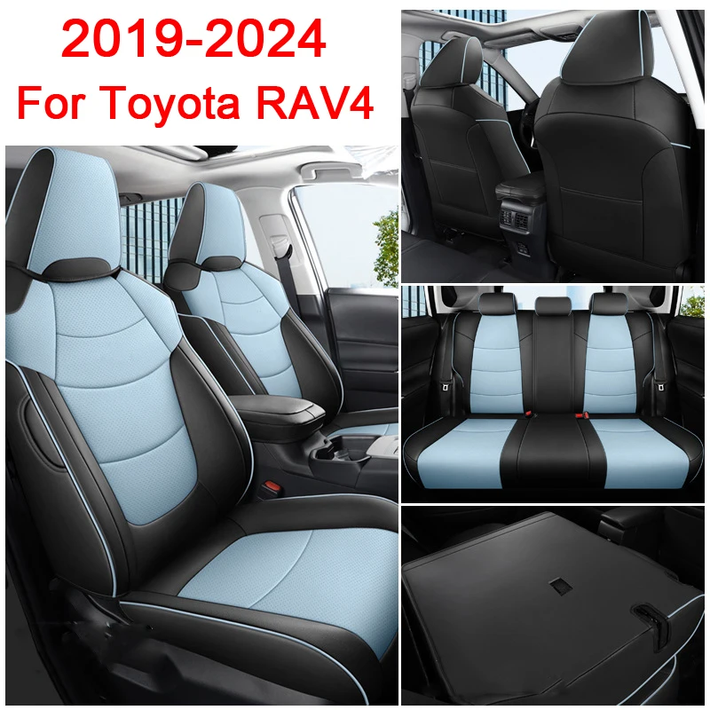 

leather Car Seat Covers For Toyota RAV4 2019 2020 2021 2022 2023 2024 RAV-4 Full Covered Seat Cushion Car Seat Protective Cover