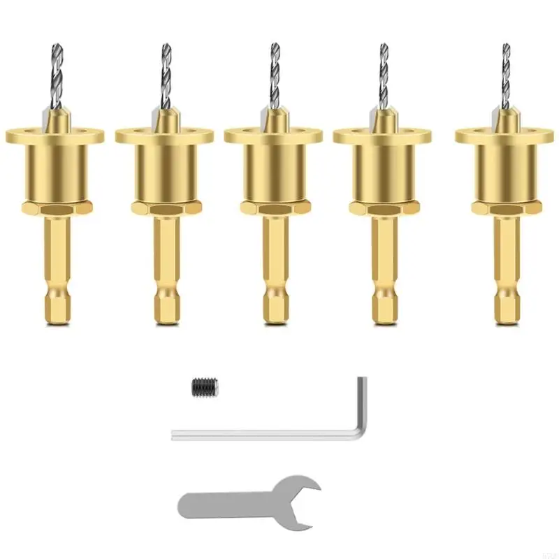 57QF Wood Countersink Drills Bit Tapered Drills Bits Quick Changes Hexagon Shank Countersink Drills Bit for Woodworking Screw