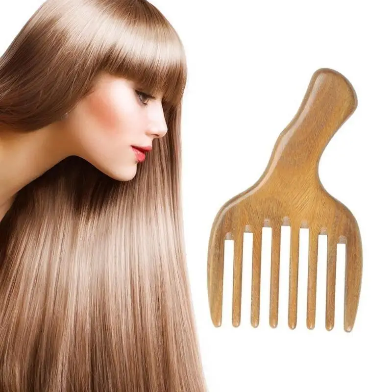1Pc Comb Hair Straightener Wide Tooth Comb Wood Massaging Shampoo Brush Hair Extension Anti Static Wooden