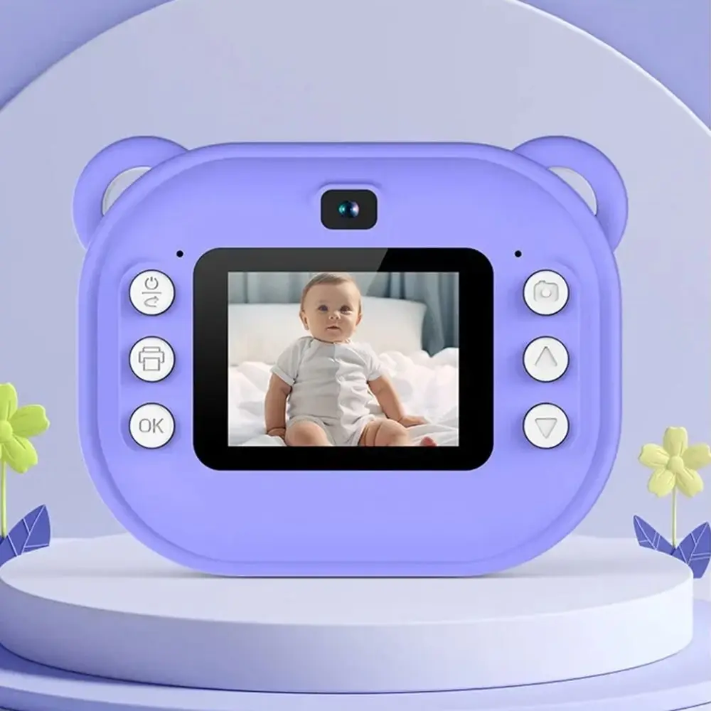 1080P HD録画 サーマルプリントカメラ プリント用紙付き デュアルレンズ ミニインスタントプリント おもちゃ 32Gカード ワンクリック印刷可能