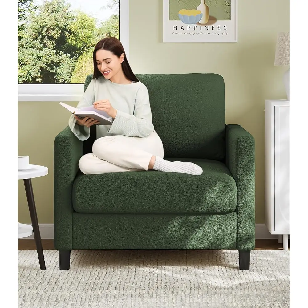 

Sofa Accent Chair, 33"" Reading Chair For Bedroom, Tool-Free Setup Living Room Accent Chairs, Comfy Arm Chairs Living Room,