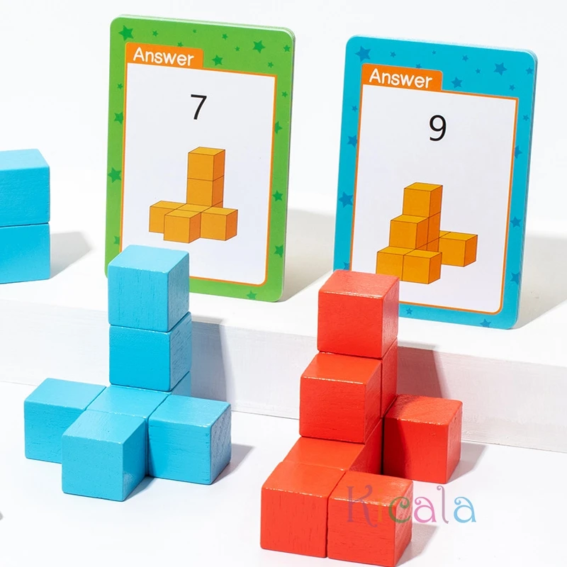 Montessori Magic Block Puzzle Toy Spatial Logical Thinking Training Game Rainbow Stacking Blocks Math Educational Toys For Child