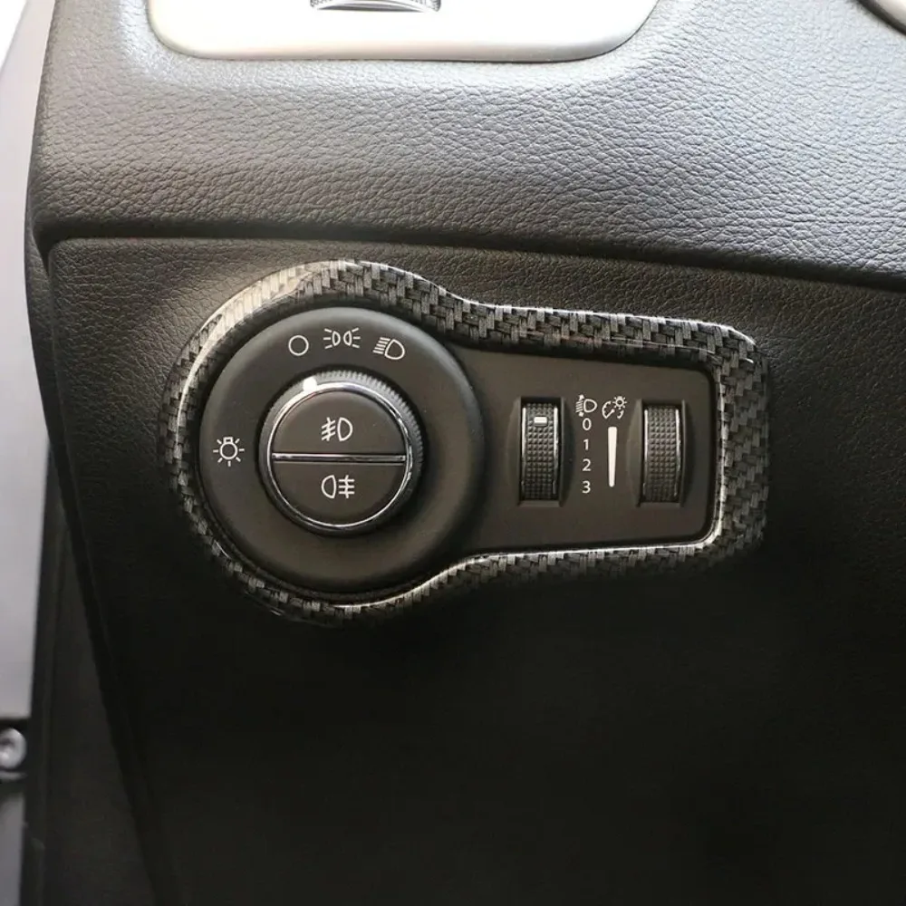 

Headlight Switch Panel Cover for Jeep Compass 2020 - 2025 LHD Self-Adhesive Carbon Fiber Panel Car Fog Light Switch Panel Trim