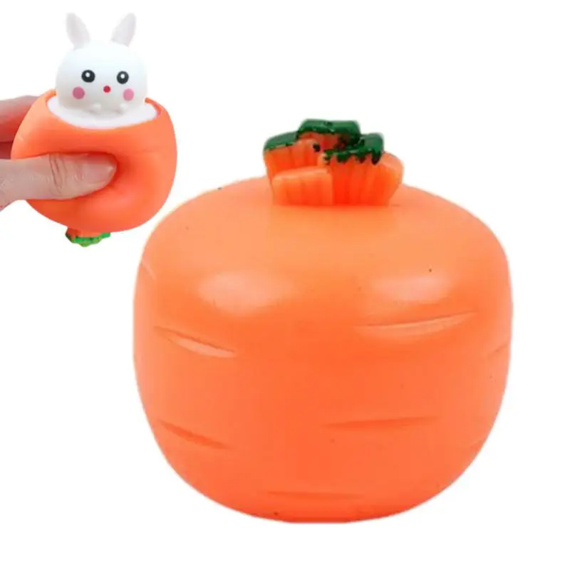 

Soft Rabbit Squeeze Toy Stretchable Carrot Bunny Doll Soft Carrot Rabbit Slow Rising Toy For Children Adults All Ages