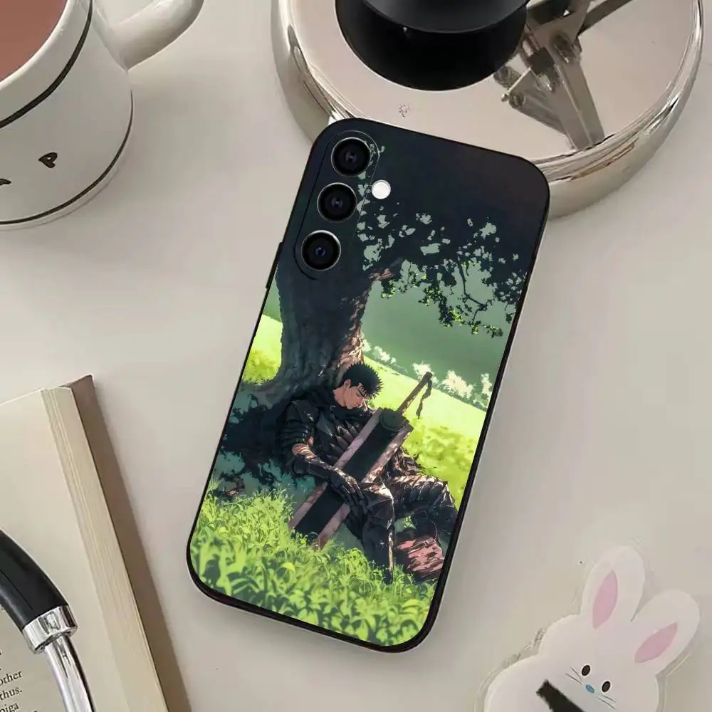 حافظة هاتف Comic B-BerS-serk لهاتف سامسونج جالاكسي A73، A72، A71، A70، A53، A52، A51، غطاء أسود ناعم آخر #6