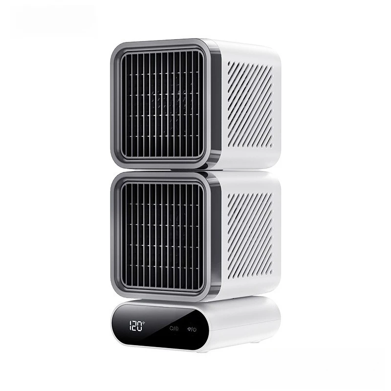 Digital Display Dual Turbine Oscillating Desktop Fan USB Charging 4000mAh Large Capacity Fan