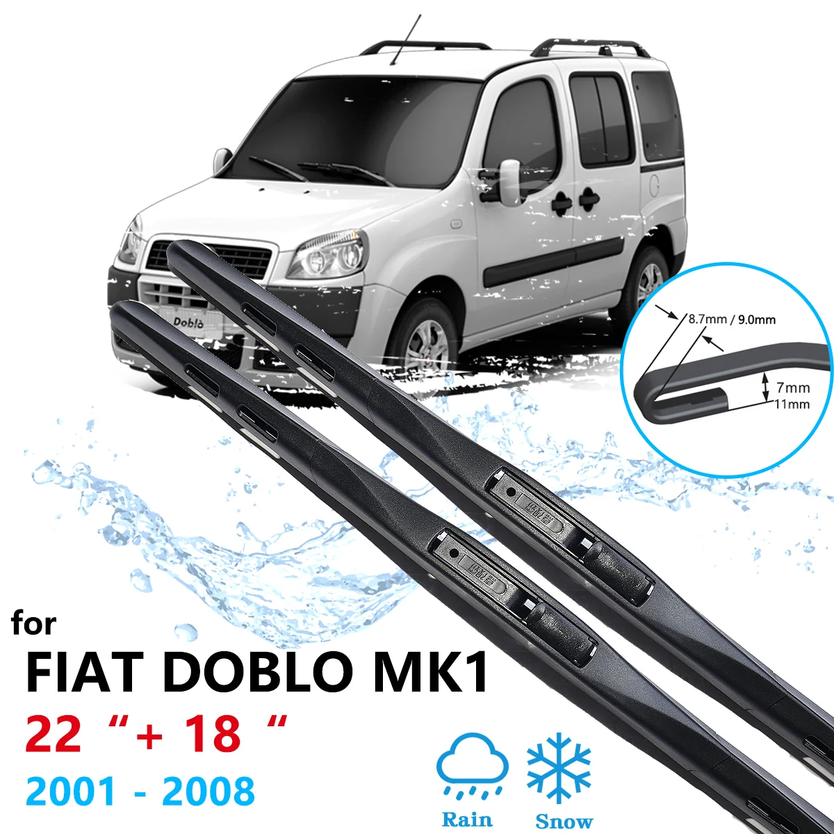 Для FIAT Doblo MK1 2001 2002 2003 2004 2005 2006 2007 2008 Передние щетки стеклоочистителя Очистка окон Очистка лобового стекла Автомобильные аксессуары